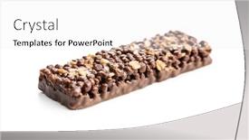  Presentation with protein bar - Presentation theme consisting of chocolate-cereal-bar-tasty-protein background and a white colored foreground