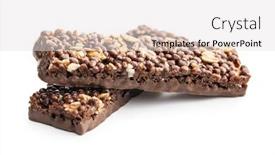  Presentation with chocolate cereal - Cool new PPT theme with chocolate-cereal-bars-tasty-protein backdrop and a light gray colored foreground