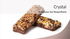 Presentation with chocolate cereal - Cool new slide deck with chocolate cereal bars backdrop and a white colored foreground