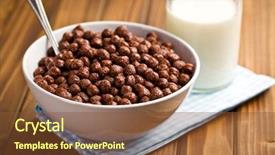  Presentation with chocolate milk - Slide set featuring chocolate cereals in bowl background and a tawny brown colored foreground
