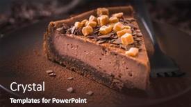  Presentation with cheesecake - Theme enhanced with chocolate-cheesecake-with-salted-caramel background and a tawny brown colored foreground