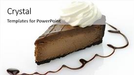  Presentation with cheesecake - Theme with triple chocolate cheesecake with whipped background and a white colored foreground