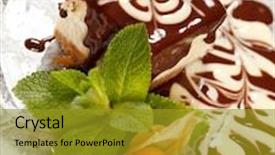  Presentation with cheesecake - Audience pleasing slide set consisting of chocolate cheesecake backdrop and a gold colored foreground