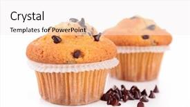  Presentation with muffin - Slides having chocolate chip - muffin background and a white colored foreground