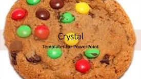  Presentation with chocolate chip - Presentation design enhanced with chocolate chip and color candy cookie over white background and a gold colored foreground