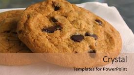  Presentation with napkin - Beautiful slide set featuring chocolate chip cookie freshly baked and on a napkin backdrop and a coral colored foreground