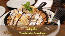  Presentation with chocolate chip cookie - Presentation having chocolate chip cookie sundae dessert background and a tawny brown colored foreground