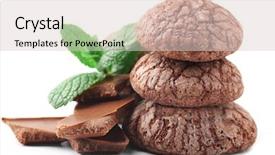  Presentation with chocolate chip cookie - Cool new PPT theme with chocolate chip cookie with chocolate backdrop and a  colored foreground