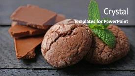  Presentation with chocolate chip cookie - Amazing PPT theme having chocolate chip cookie with chocolate backdrop and a gray colored foreground
