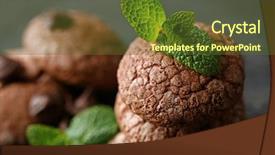  Presentation with chocolate chip cookie - Beautiful slides featuring chocolate chip cookie with chocolate backdrop and a  colored foreground