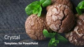  Presentation with chocolate chip cookie - Amazing presentation theme having chocolate-chip-cookie-with-mint backdrop and a dark gray colored foreground