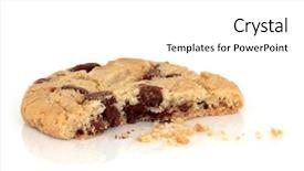  Presentation with chocolate chip - Amazing PPT theme having chocolate chip cookie backdrop and a white colored foreground