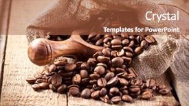  Presentation with chocolate chip - Slide set featuring chocolate chip cookies and coffee background and a red colored foreground