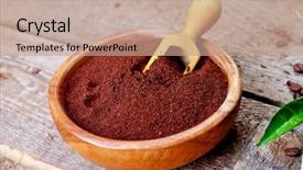  Presentation with chocolate chip cookies - Presentation design consisting of chocolate chip cookies and coffee background and a  colored foreground