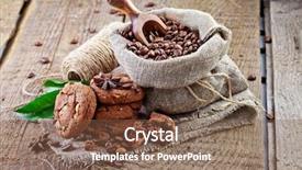  Presentation with chocolate chip cookies - Colorful PPT theme enhanced with chocolate chip cookies and coffee backdrop and a violet colored foreground