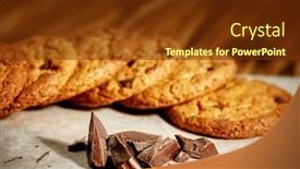  Presentation with chocolate chip cookies - Amazing presentation design having chocolate-chip-cookies-and-cookies backdrop and a tawny brown colored foreground