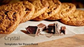  Presentation with chocolate chip cookies - Cool new presentation theme with chocolate-chip-cookies-and-cookies backdrop and a coral colored foreground