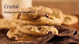  Presentation with chocolate chip cookie - Beautiful slide deck featuring chocolate chip cookies and glass backdrop and a yellow colored foreground