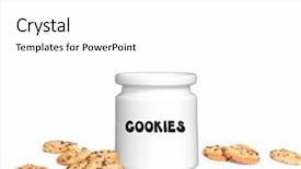  Presentation with chocolate chip cookies - Colorful theme enhanced with chocolate chip cookies and jar backdrop and a  colored foreground