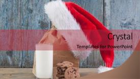  Presentation with chocolate chip cookies - PPT layouts consisting of chocolate chip cookies and santa background and a red colored foreground