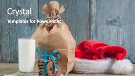  Presentation with chocolate chip cookies - PPT theme consisting of chocolate chip cookies and santa background and a gray colored foreground