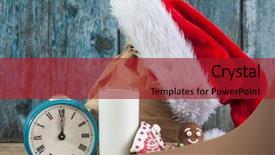  Presentation with chocolate chip cookies - Cool new PPT layouts with chocolate chip cookies and santa backdrop and a crimson colored foreground