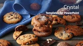 Presentation with chocolate chip cookies - Cool new slide deck with chocolate-chip-cookies-beside-napkin backdrop and a ocean colored foreground