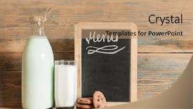  Presentation with chocolate chip cookies - PPT layouts consisting of chocolate chip cookies glass cup background and a coral colored foreground