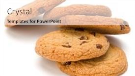  Presentation with chocolate biscuits - Slides featuring chocolate-chip-cookies-isolated-over background and a white colored foreground