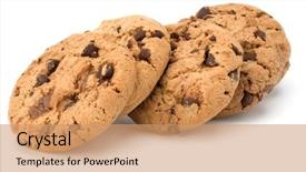  Presentation with cookies - Cool new presentation with chocolate chip cookies isolated backdrop and a coral colored foreground