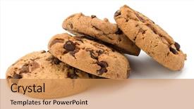  Presentation with cookies - Slides enhanced with chocolate chip cookies isolated background and a coral colored foreground