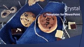  Presentation with chocolate chip cookies - Slide set having chocolate-chip-cookies-on-jeans background and a ocean colored foreground