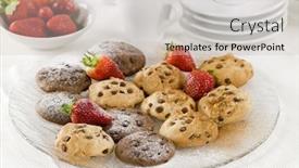  Presentation with chocolate chip cookies - Amazing theme having chocolate-chip-cookies-with-fresh backdrop and a soft green colored foreground