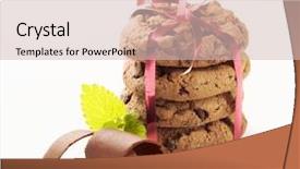  Presentation with chocolate chip cookie - Audience pleasing presentation theme consisting of chocolate chip cookies backdrop and a  colored foreground