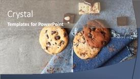  Presentation with chocolate chip cookies - Cool new PPT layouts with chocolate-chip-cookies backdrop and a gray colored foreground