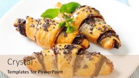  Presentation with chocolate chip - Colorful slide deck enhanced with chocolate chip crescent rolls backdrop and a yellow colored foreground