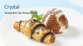  Presentation with chocolate chip - Cool new slides with scoop of ice cream backdrop and a sky blue colored foreground