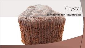  Presentation with chocolate chip - Cool new presentation with chocolate chip muffin isolated on white backdrop and a light gray colored foreground