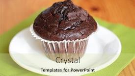  Presentation with chocolate chip - Beautiful slides featuring chocolate chip muffin on white plate and green napkin shallow dof backdrop and a soft green colored foreground