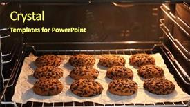  Presentation with chocolate chip cookie - Amazing slide deck having chocolate chip oatmeal cookie backdrop and a wine colored foreground