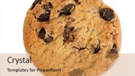  Presentation with chocolate chip cookie - Presentation design consisting of chocolate chips cookie isolated background and a gold colored foreground