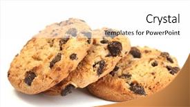 Presentation with chocolate chip cookie - Audience pleasing presentation design consisting of chocolate chips cookies isolated backdrop and a white colored foreground