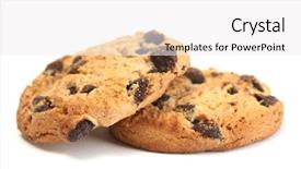  Presentation with cookie - Amazing PPT theme having chocolate chips cookies isolated backdrop and a white colored foreground