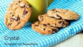  Presentation with chocolate chip cookie - Presentation enhanced with chocolate chips cookies background and a arctic colored foreground