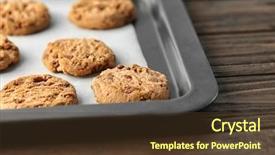  Presentation with baking cookies - Theme with chocolate chips on baking sheet background and a  colored foreground