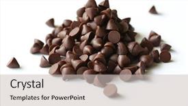  Presentation with white chocolate - PPT layouts having chocolate chips on white background background and a light gray colored foreground