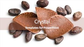  Presentation with cocoa beans - Slide set consisting of chocolate chips with cocoa beans background and a  colored foreground