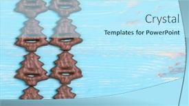  Presentation with christmas chocolate - Presentation design featuring chocolate-christmas-cookies-on-wooden background and a cool aqua colored foreground