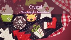  Presentation with christmas chocolate - PPT layouts having chocolate christmas cookies on a wooden brown background background and a tawny brown colored foreground