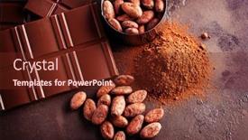  Presentation with food cocoa - Audience pleasing presentation consisting of chocolate chunks and cocoa powder backdrop and a tawny brown colored foreground